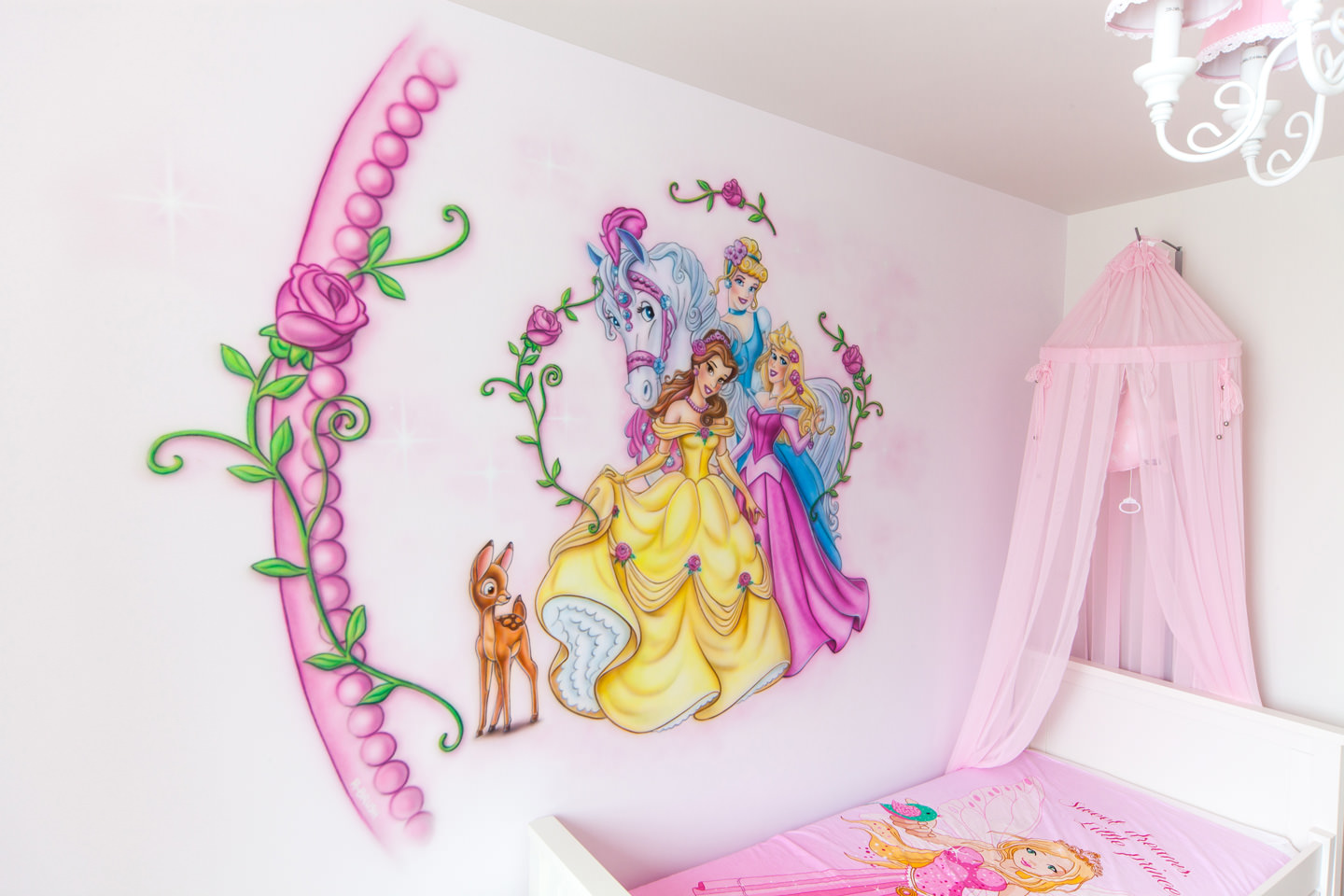 prinsessen muurschildering