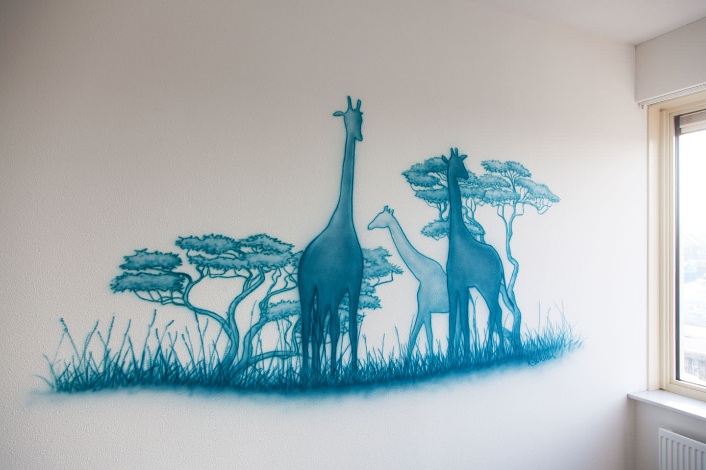 Safari muurschildering
