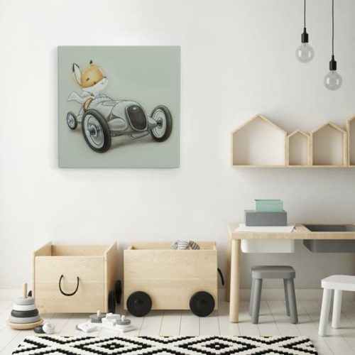 Canvas print vosje auto situatie